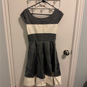 Kate Spade Charcoal and Cream Midi Dress